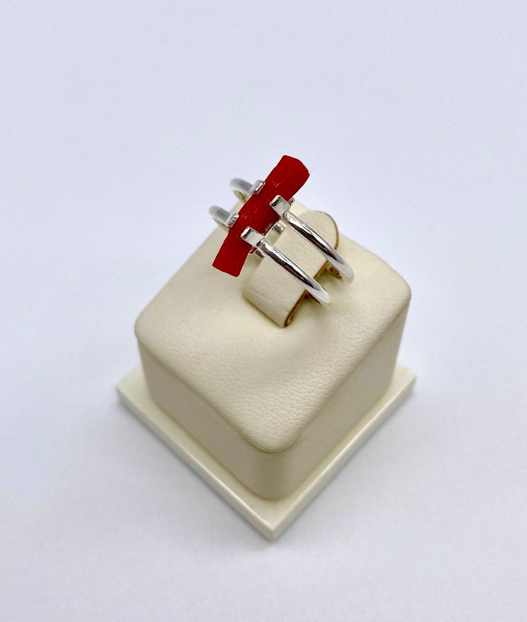 Sortija Doble con Coral Natural